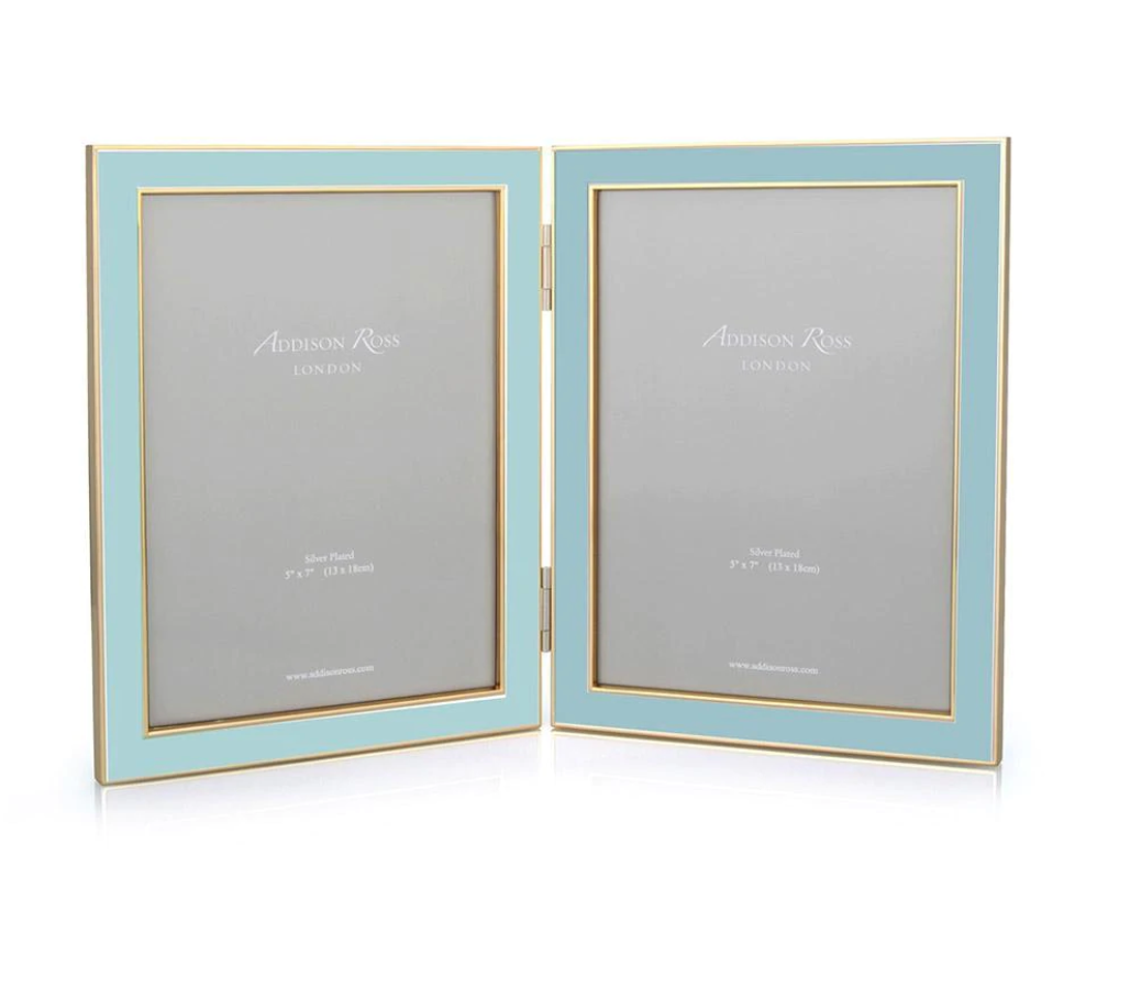 Enameled Double Picture Frame