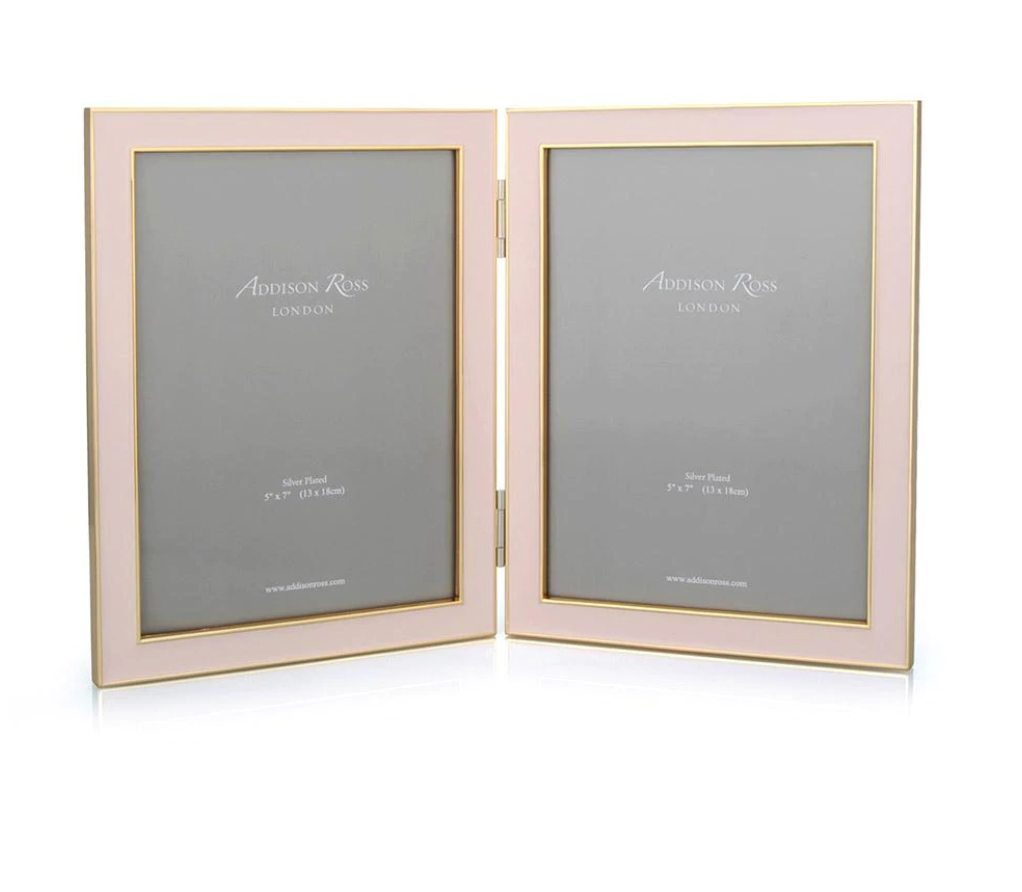 Enameled Double Picture Frame