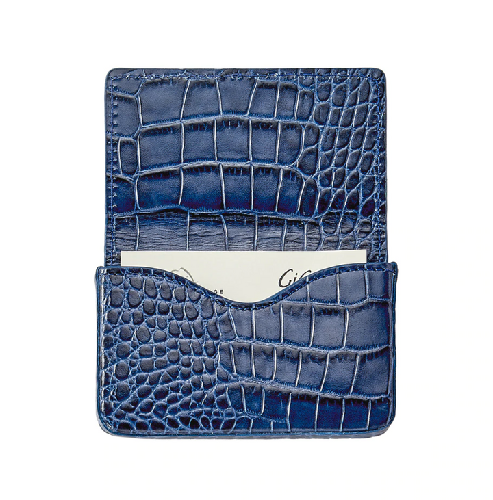 Crocodile Embossed Hard Business Card Case