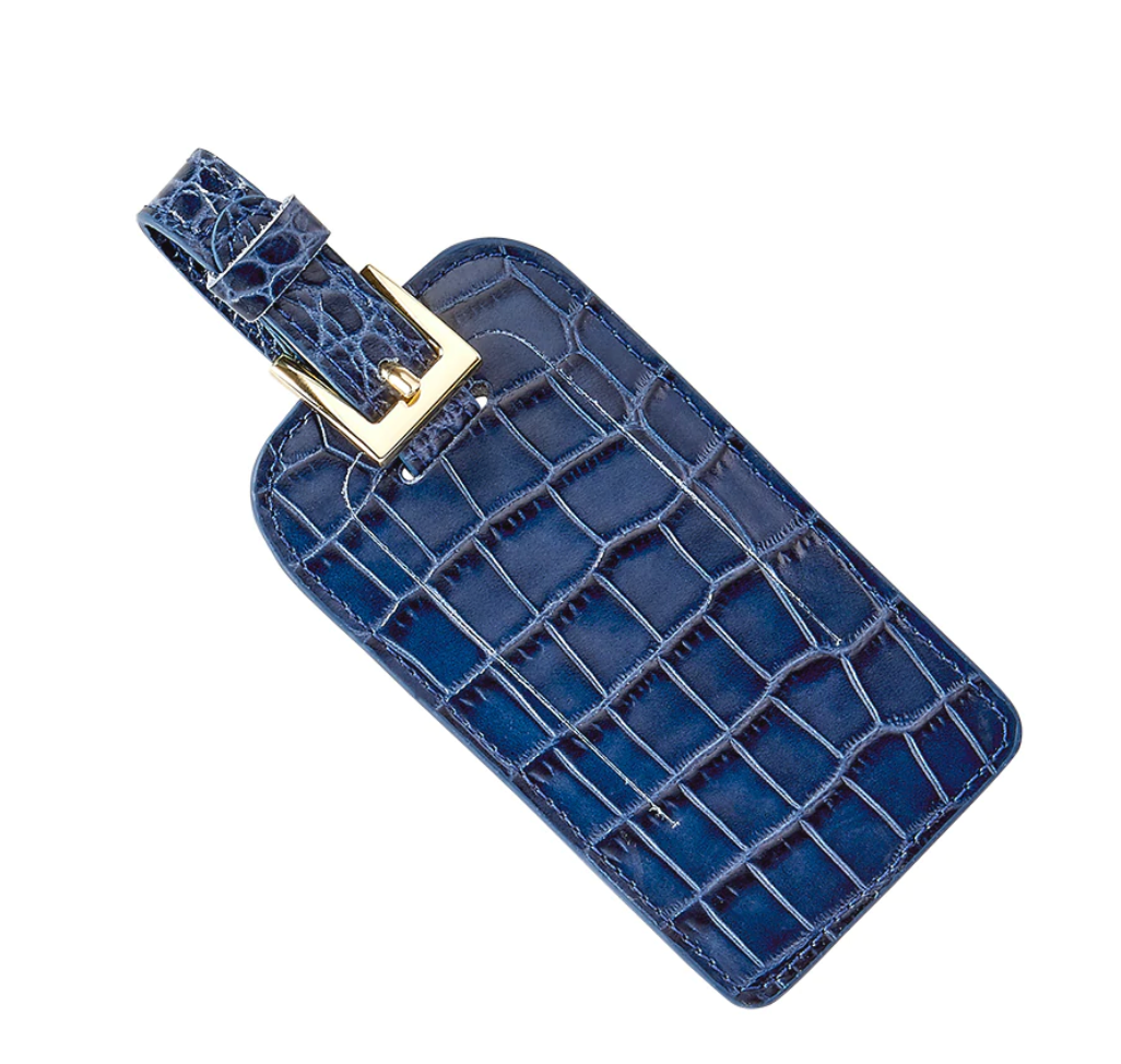 Crocodile Embossed Leather Luggage Tag - Thumbnail 2