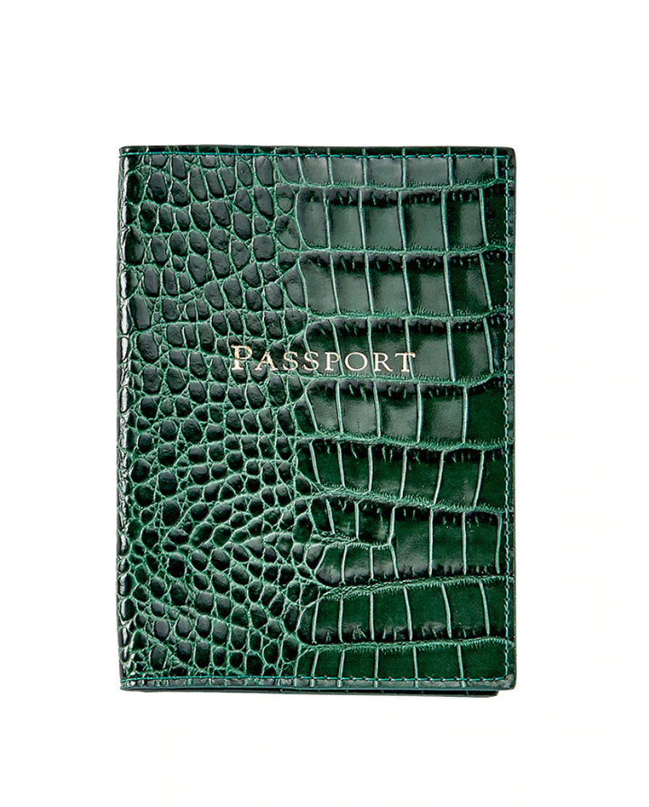 Passport Holder, Crocodile Embossed Leather