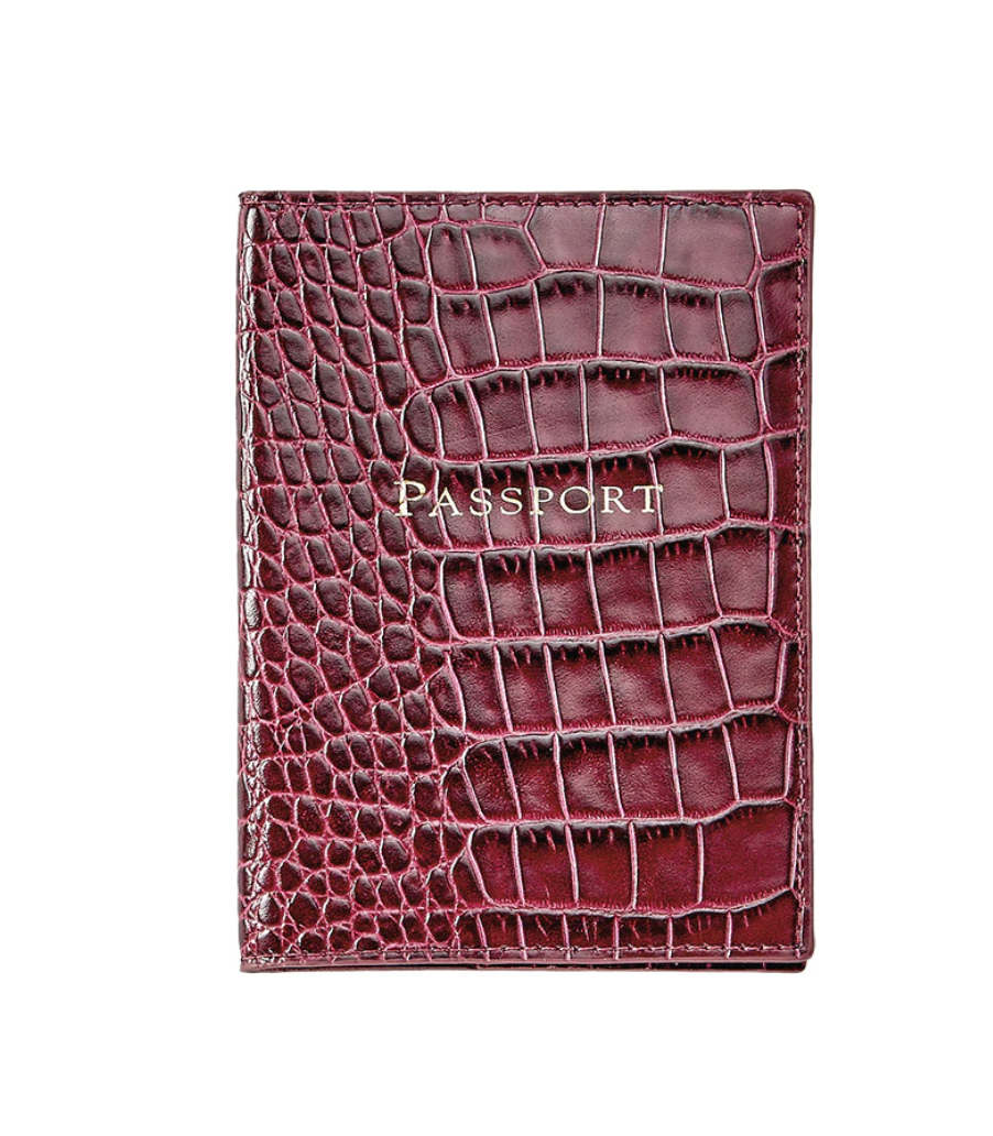 Passport Holder, Crocodile Embossed Leather
