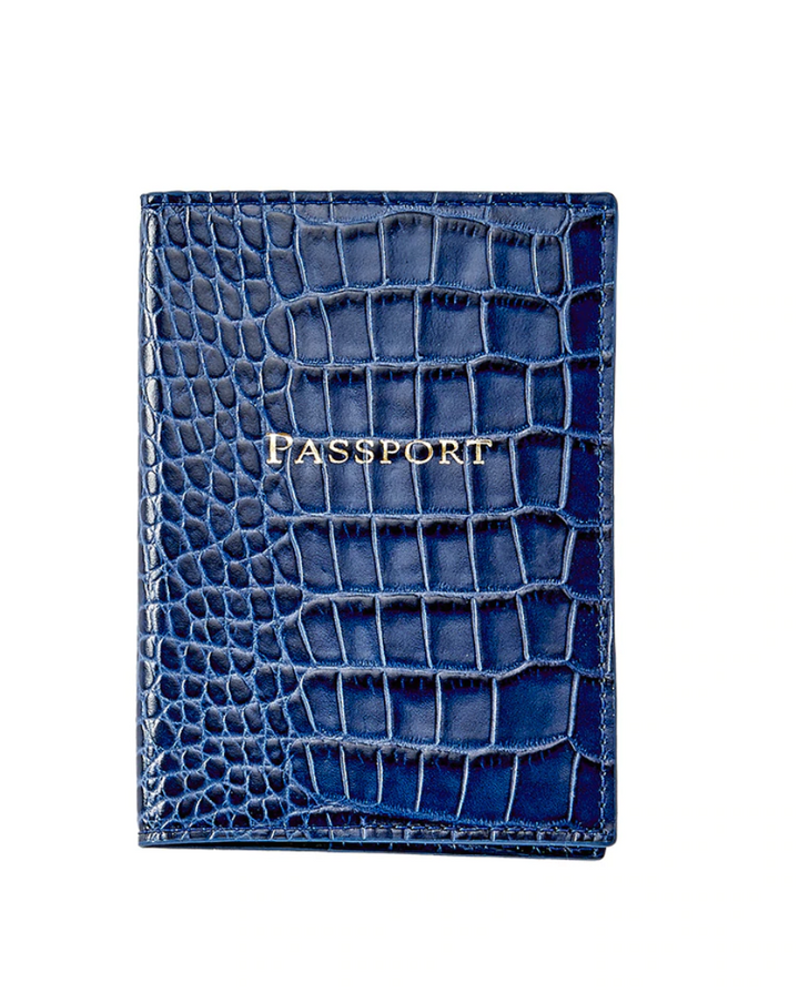 Passport Holder, Crocodile Embossed Leather