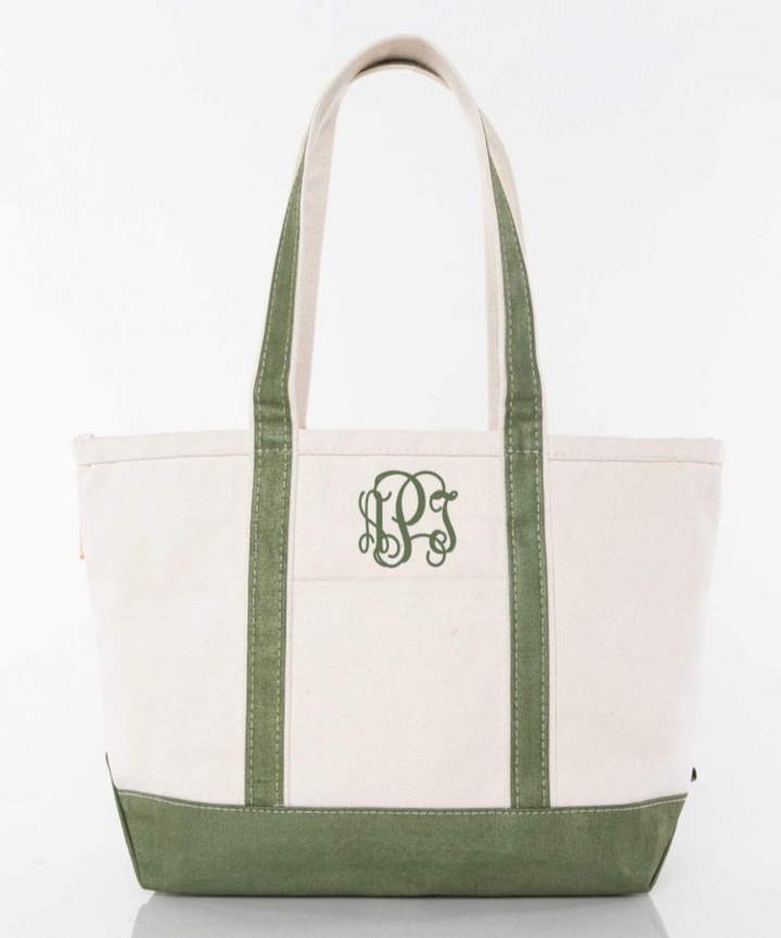 Medium Boat Tote, Metallic Green