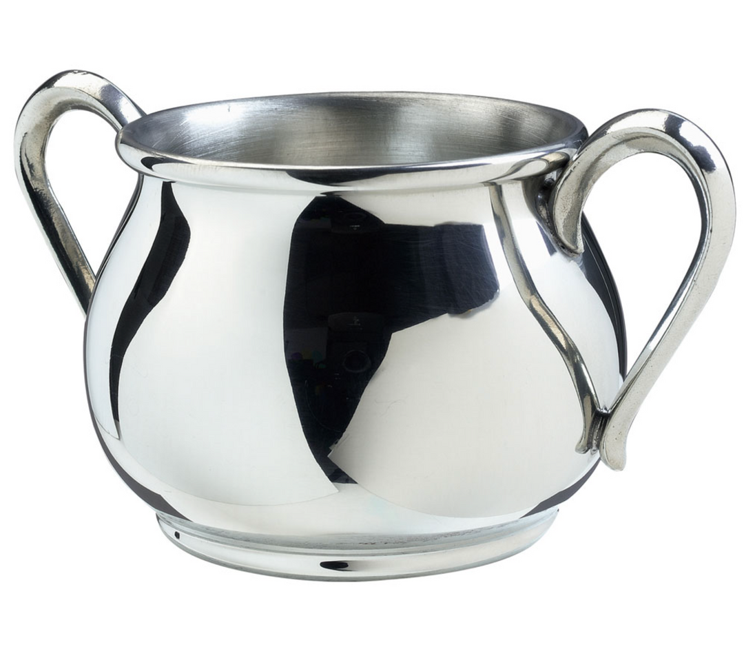 Bulged Double-Handle Pewter Baby Cup