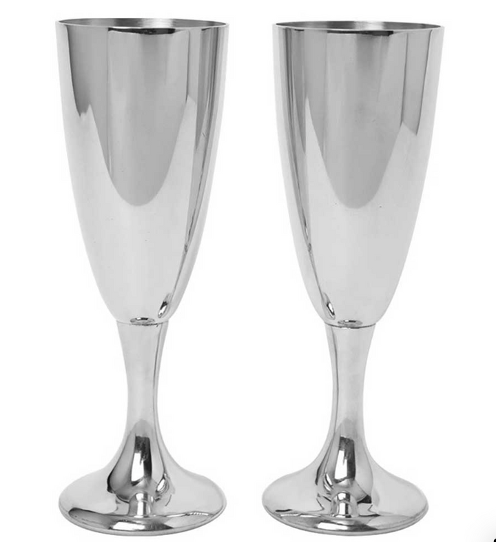 Pewter Champagne Flute, Set of 2