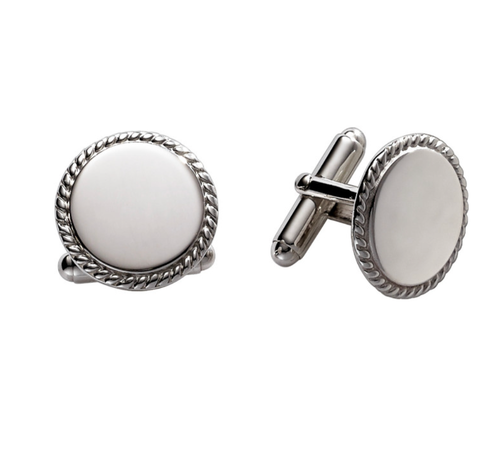 Round Rope-Edged Cufflinks