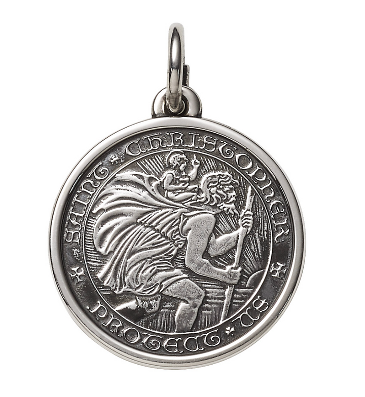 Sterling Silver & Enamel St. Christopher Medal