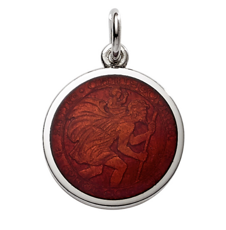 Sterling Silver & Enamel St. Christopher Medal