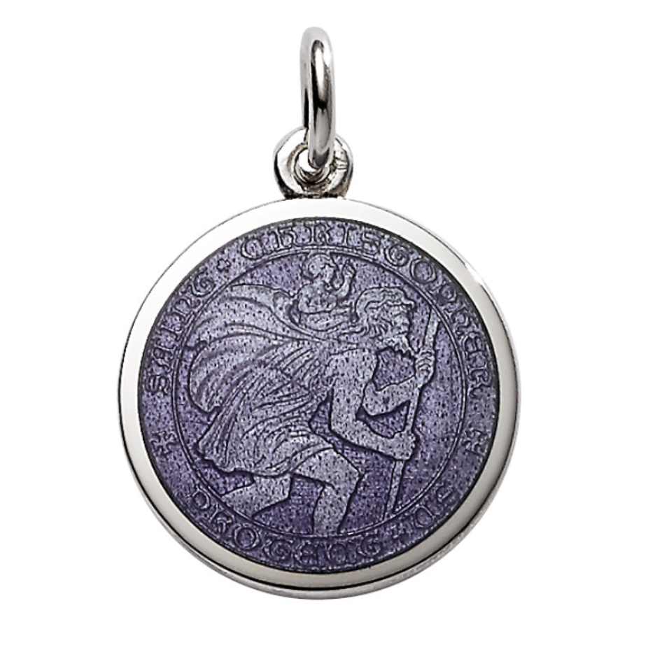 Sterling Silver & Enamel St. Christopher Medal