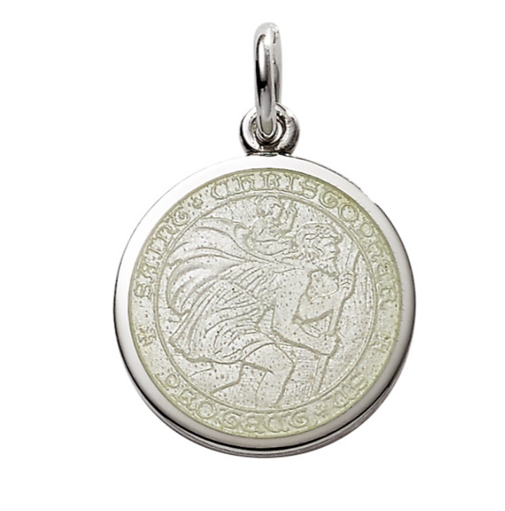 Sterling Silver & Enamel St. Christopher Medal