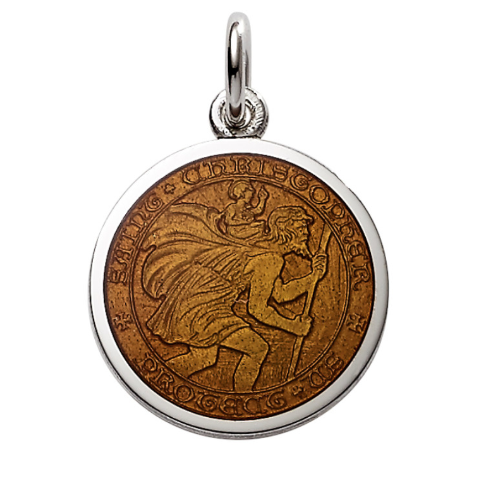 Sterling Silver & Enamel St. Christopher Medal