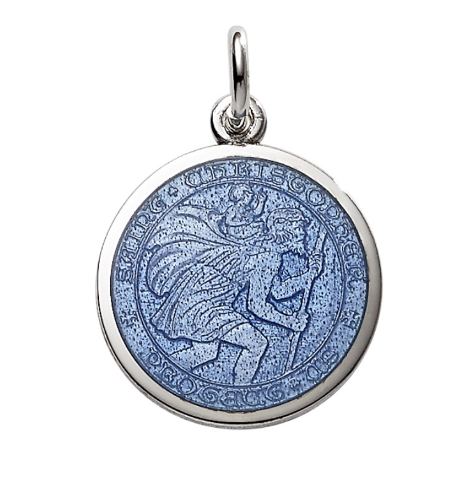 Sterling Silver & Enamel St. Christopher Medal