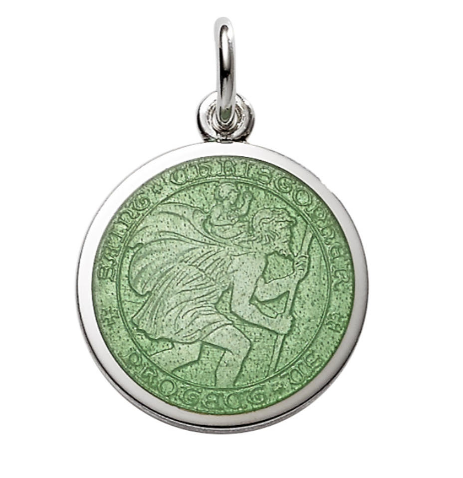 Sterling Silver & Enamel St. Christopher Medal