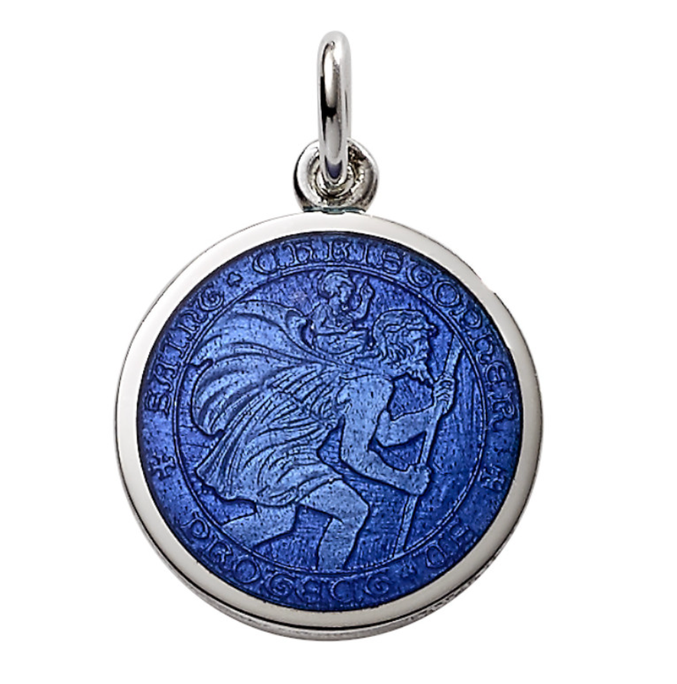 Sterling Silver & Enamel St. Christopher Medal