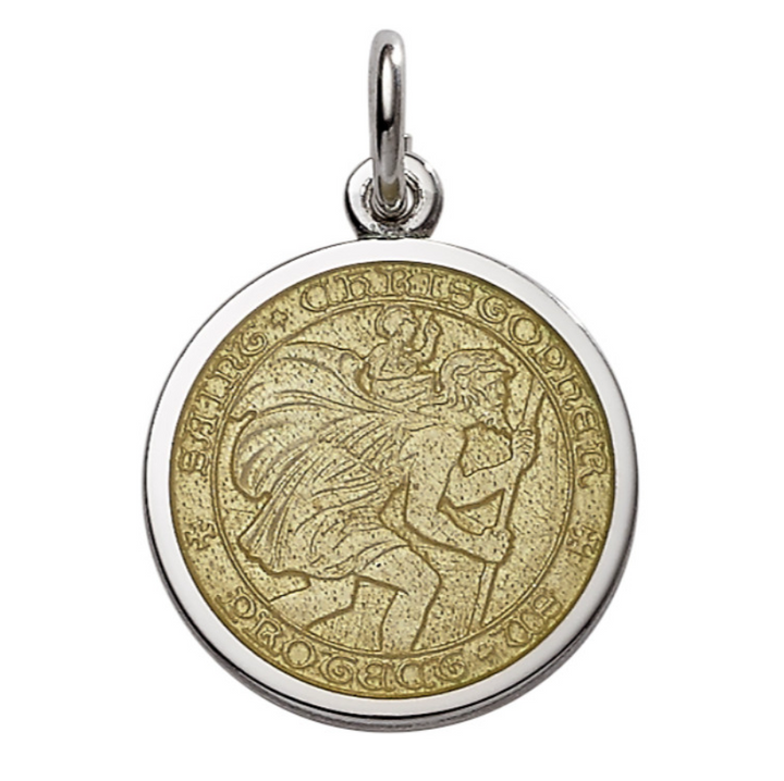 Sterling Silver & Enamel St. Christopher Medal