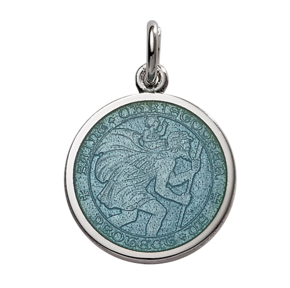 Sterling Silver & Enamel St. Christopher Medal