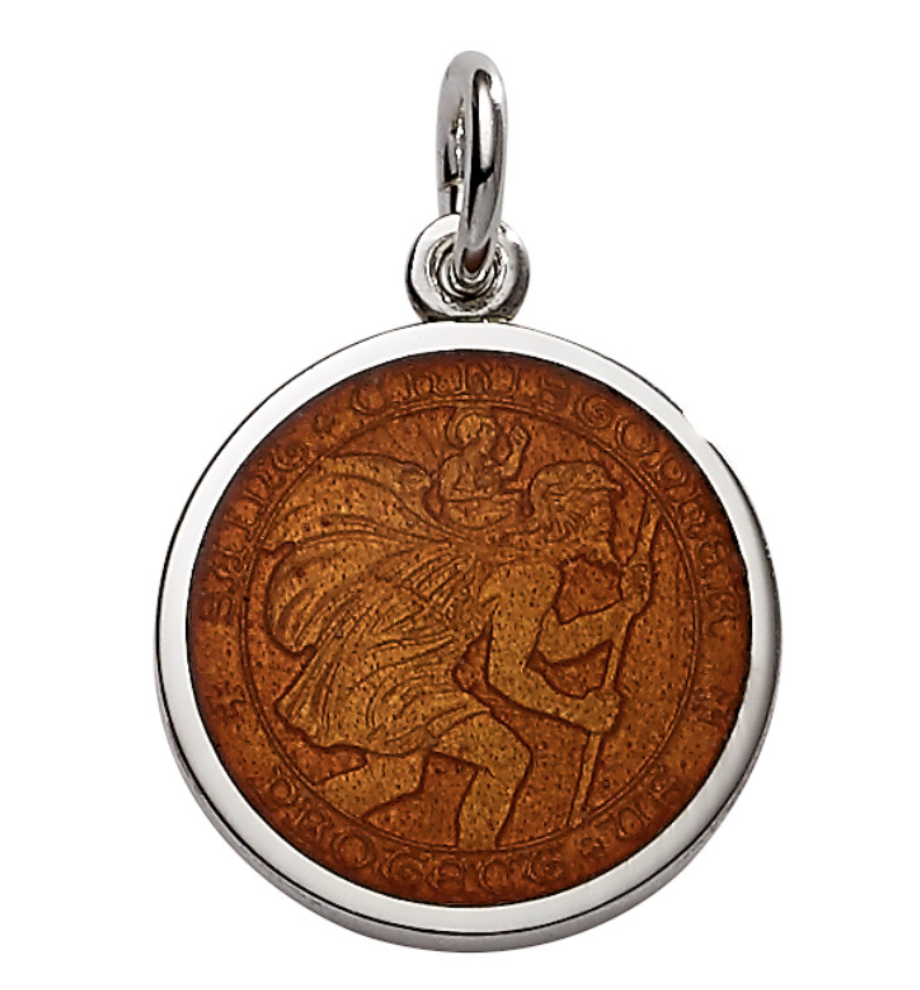 Sterling Silver & Enamel St. Christopher Medal