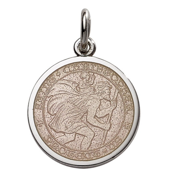 Sterling Silver & Enamel St. Christopher Medal