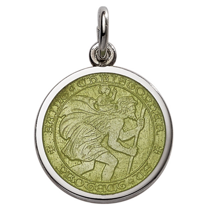 Sterling Silver & Enamel St. Christopher Medal