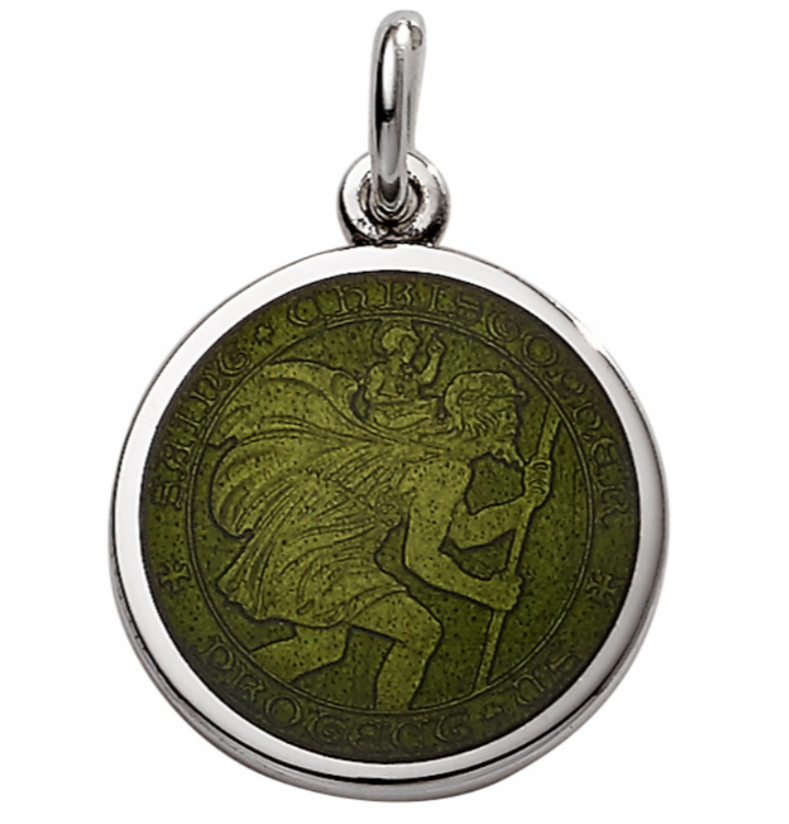 Sterling Silver & Enamel St. Christopher Medal