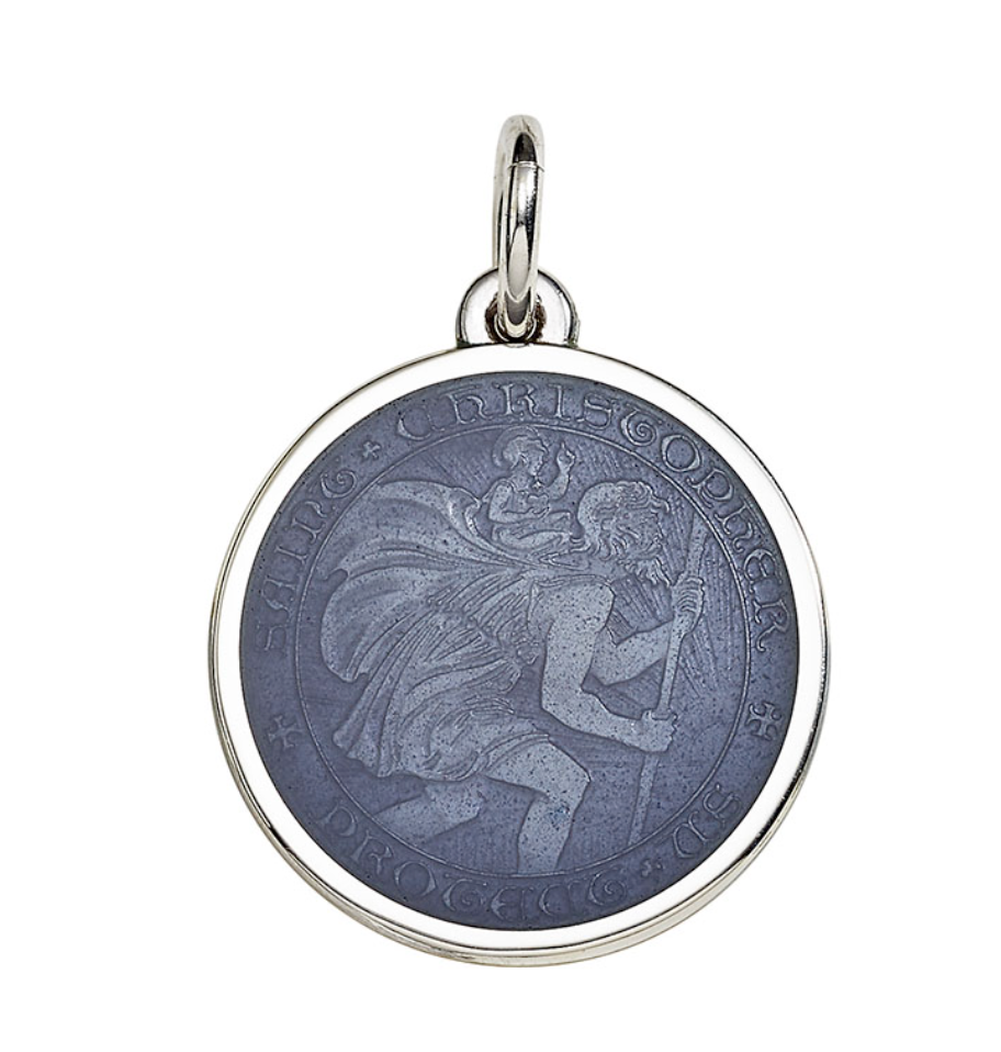 Sterling Silver & Enamel St. Christopher Medal