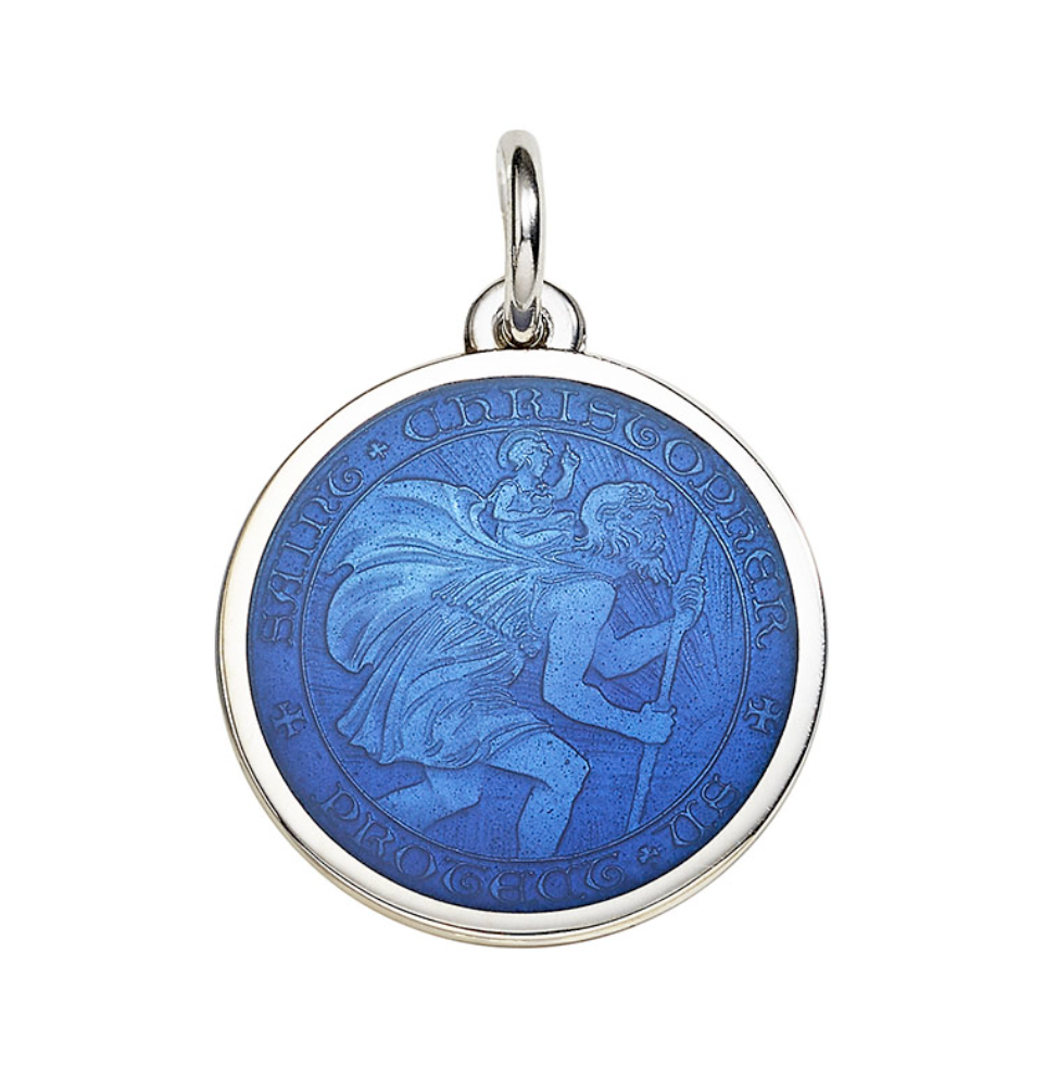 Sterling Silver & Enamel St. Christopher Medal