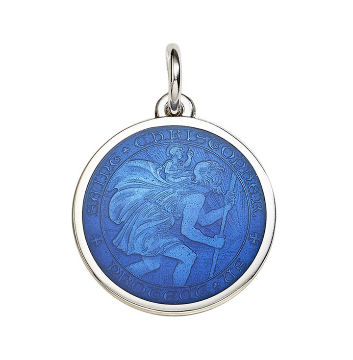 Sterling Silver & Enamel St. Christopher Medal