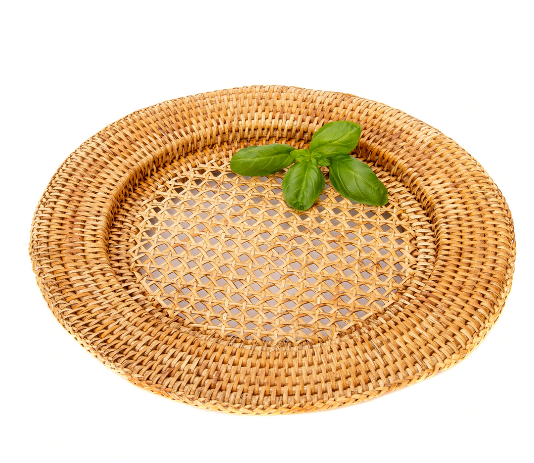 Open Weave Rattan Charger