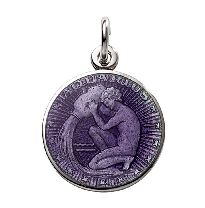 Silver Enameled Zodiac Pendant