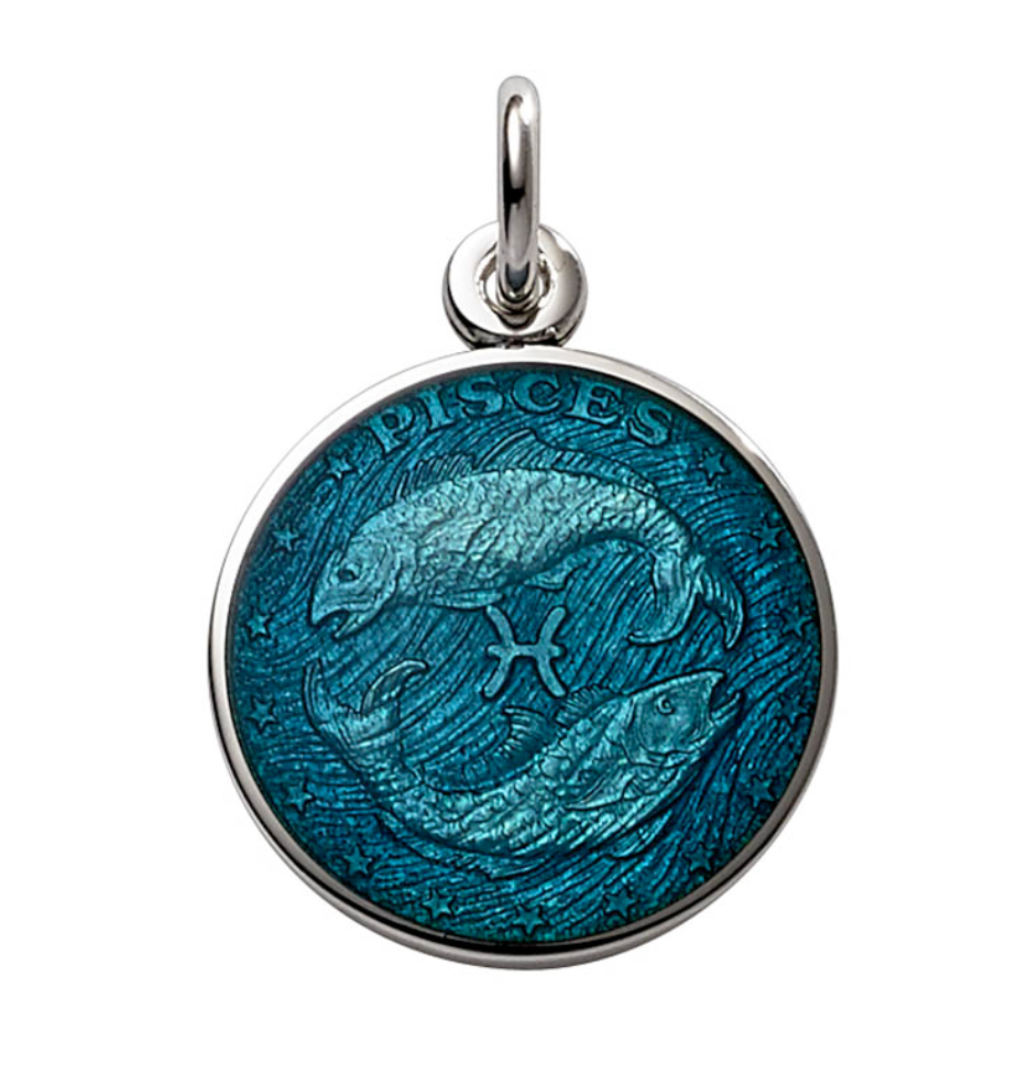 Silver Enameled Zodiac Pendant