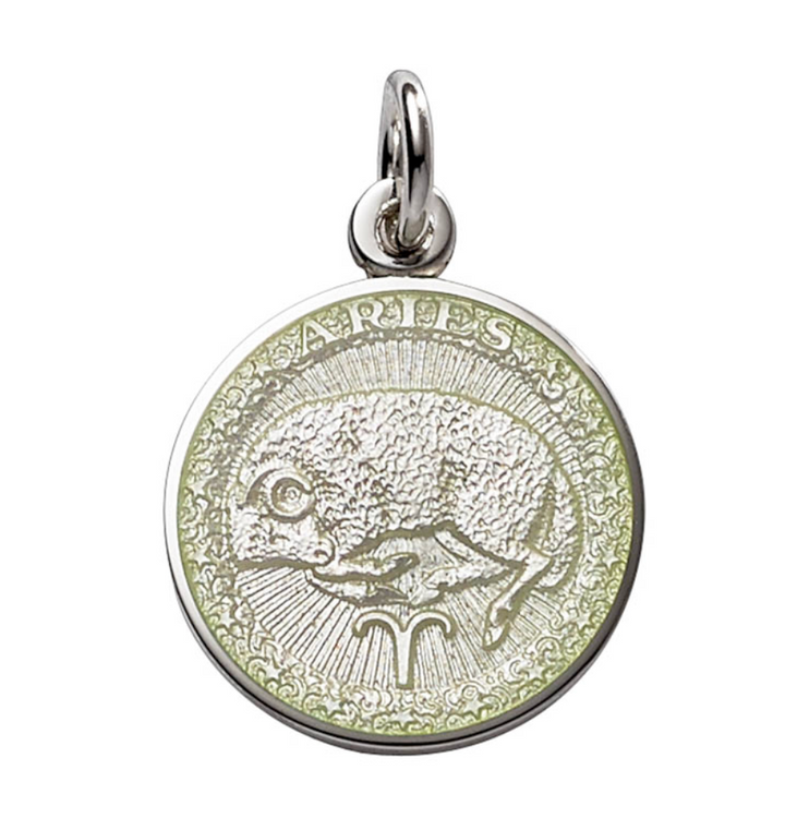 Silver Enameled Zodiac Pendant