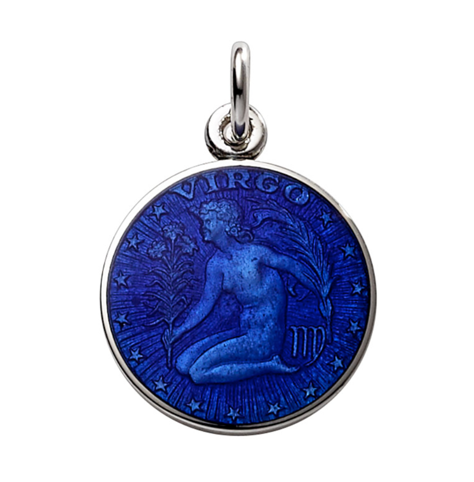 Silver Enameled Zodiac Pendant