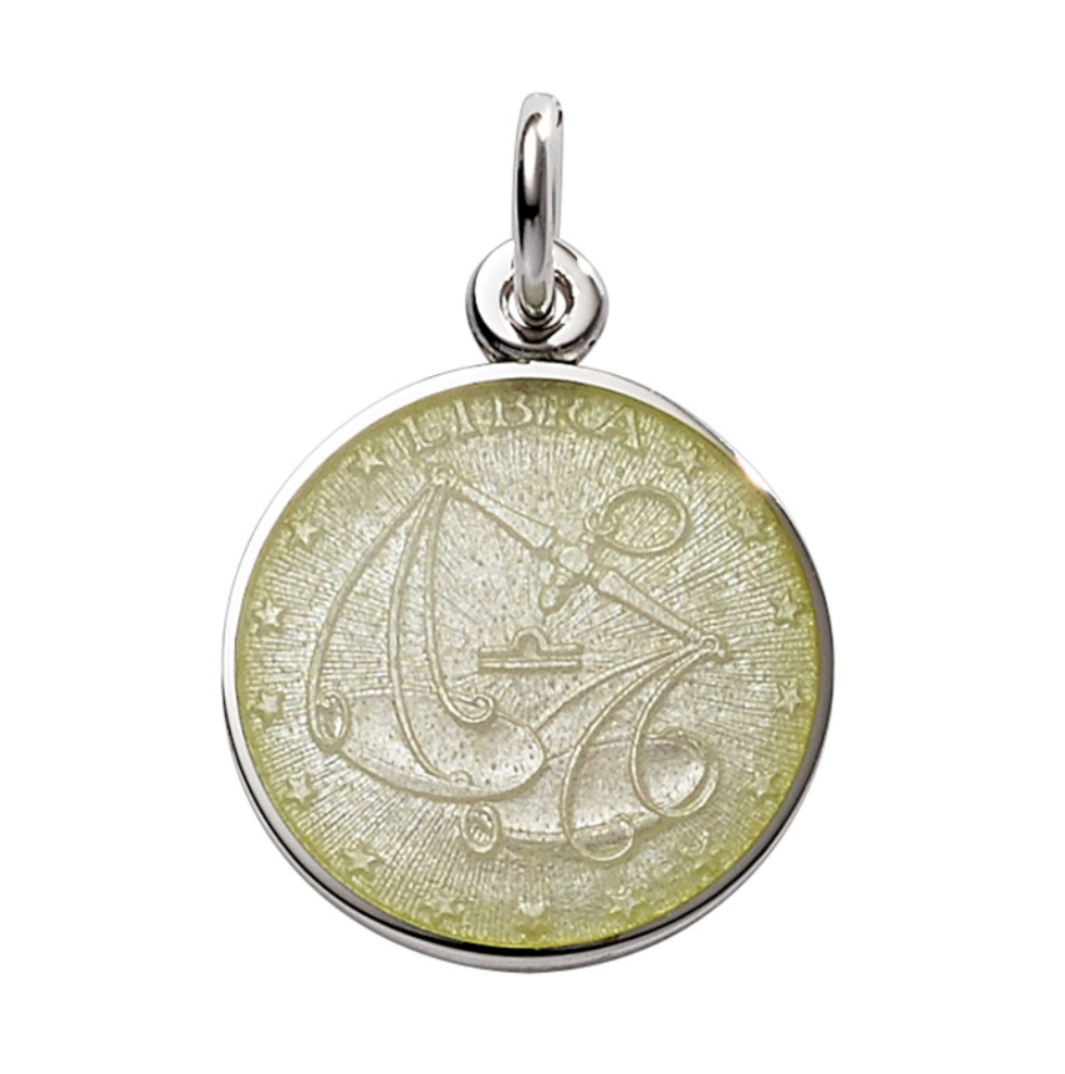 Silver Enameled Zodiac Pendant