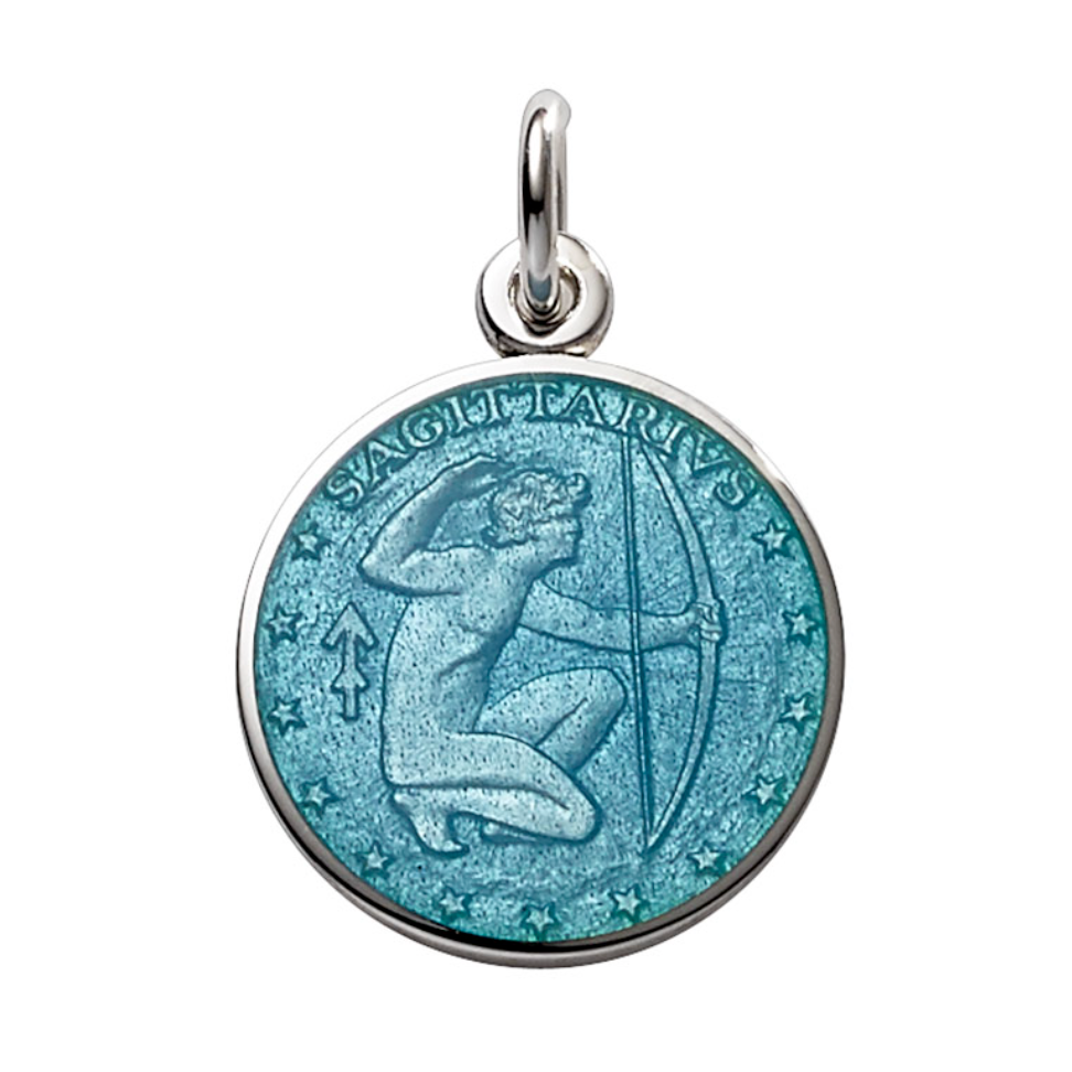 Silver Enameled Zodiac Pendant