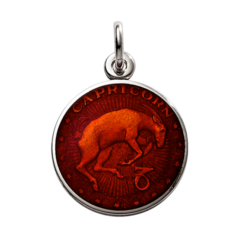 Silver Enameled Zodiac Pendant