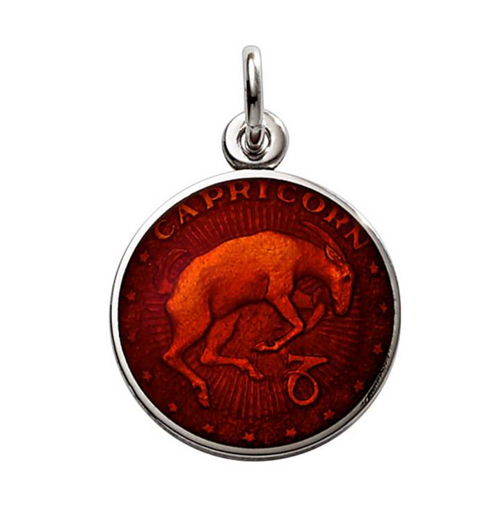 Silver Enameled Zodiac Pendant