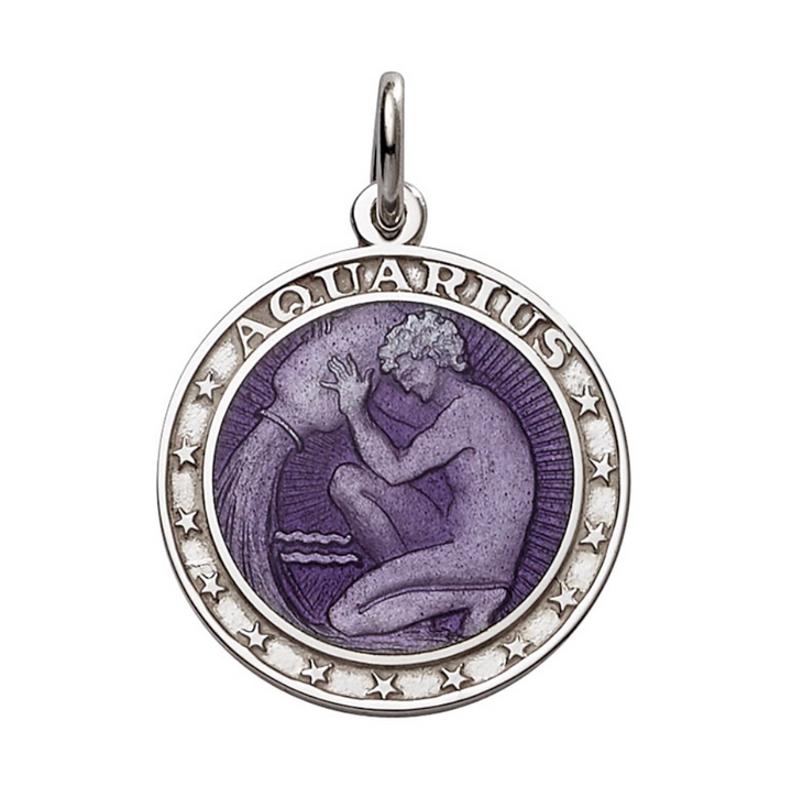 Silver Enameled Zodiac Pendant