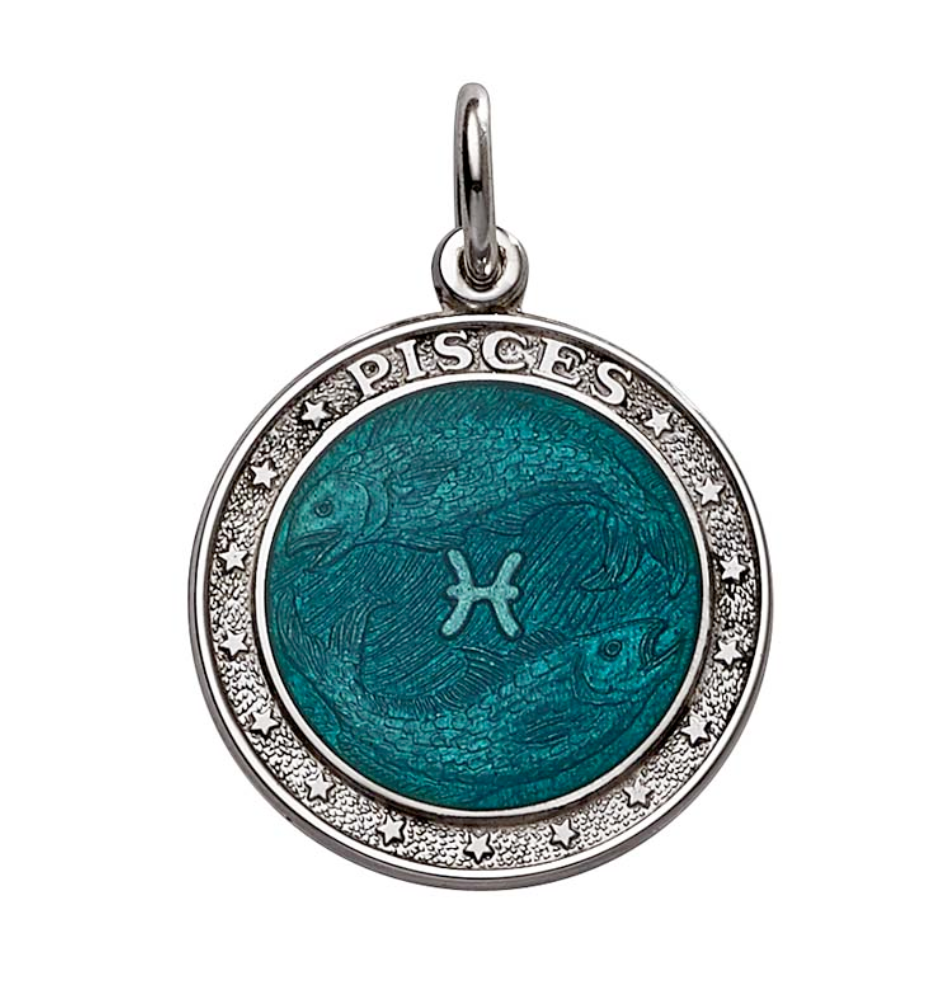 Silver Enameled Zodiac Pendant