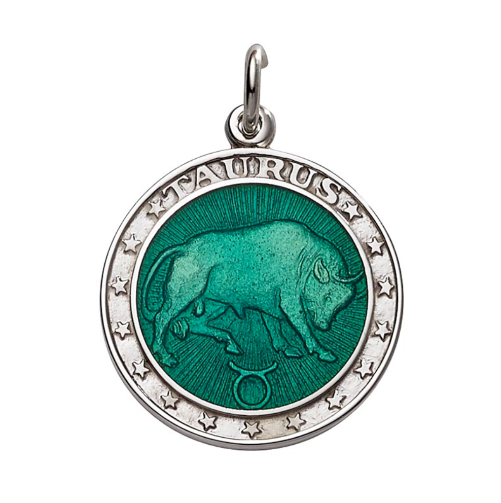 Silver Enameled Zodiac Pendant