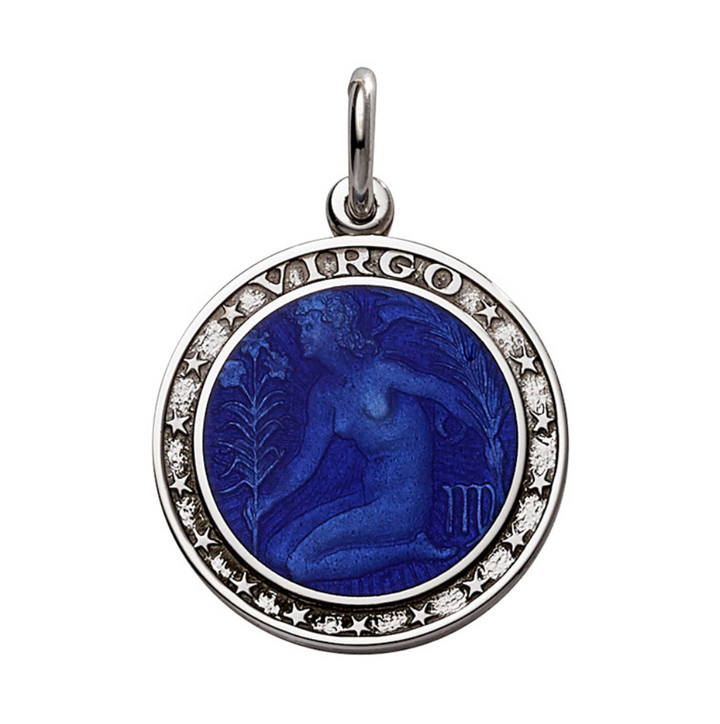 Silver Enameled Zodiac Pendant