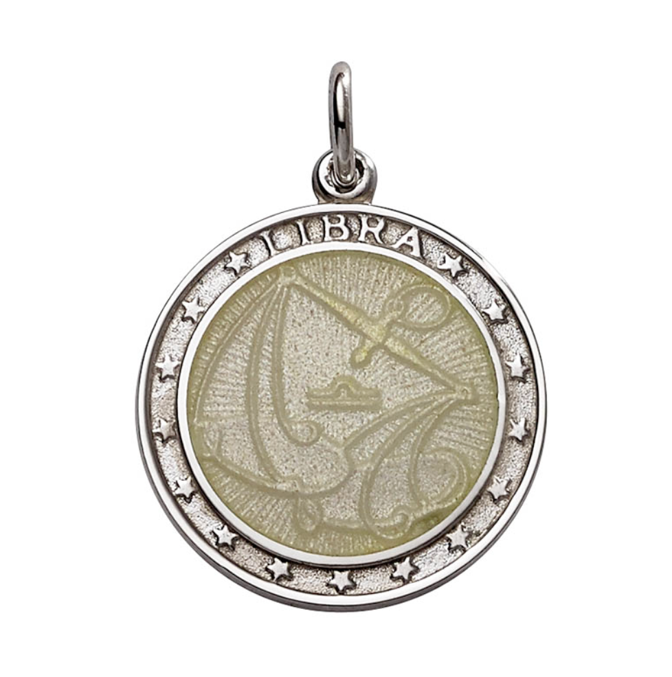 Silver Enameled Zodiac Pendant