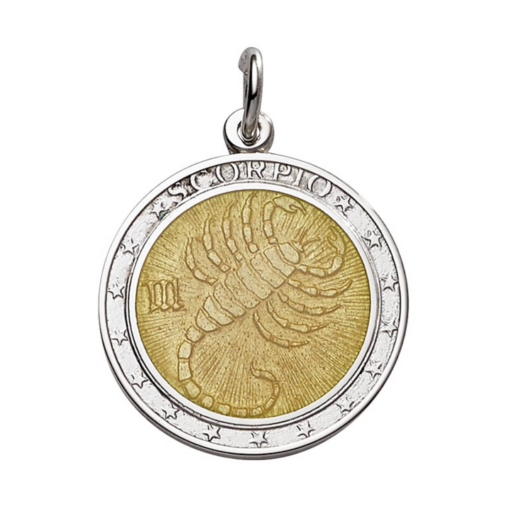 Silver Enameled Zodiac Pendant