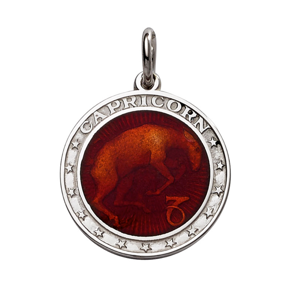 Silver Enameled Zodiac Pendant