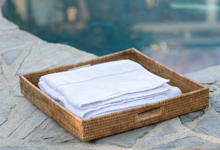 Square Rattan Tray with Cutout Handles (4 Sizes)