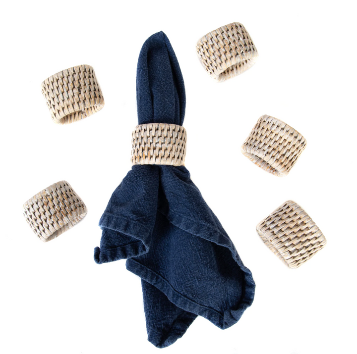 Rattan Napkin Rings, 6-Piece Set