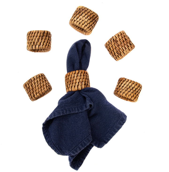 Rattan Napkin Rings, 6-Piece Set