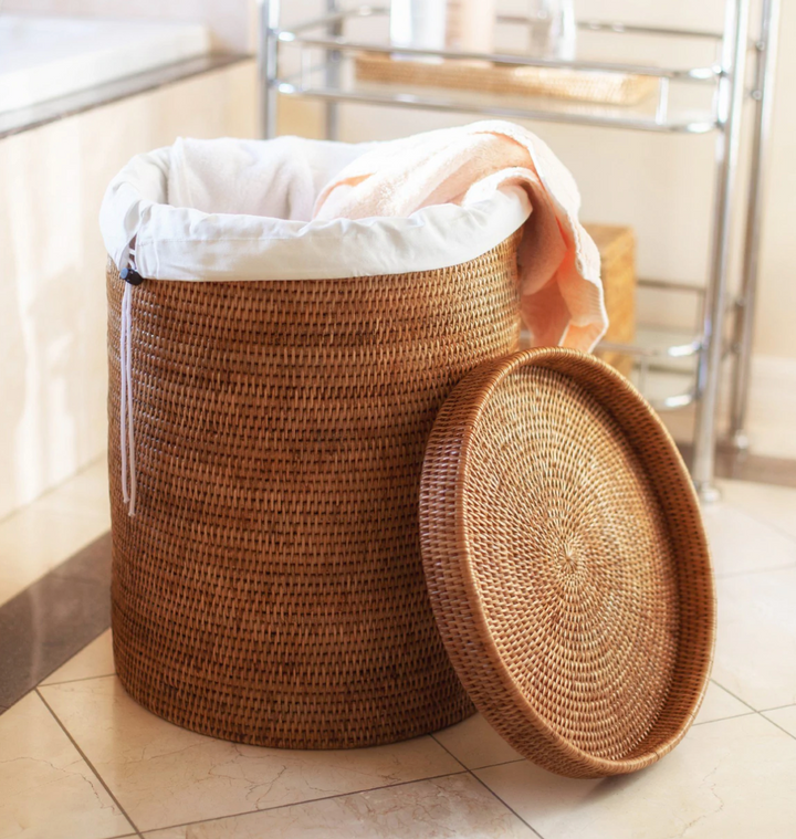 Round Rattan Hamper with Lid