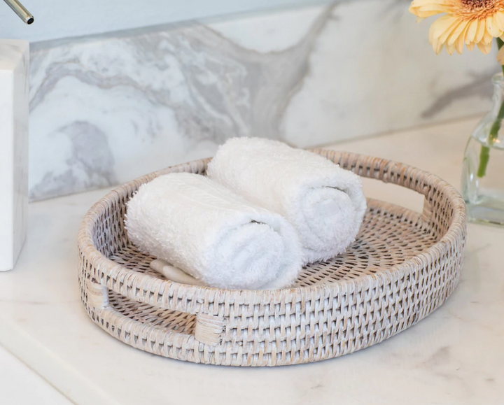 Oval Rattan Tray with Cutout Handles (3 Sizes)
