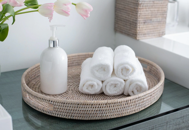 Oval Rattan Tray with Cutout Handles (3 Sizes)